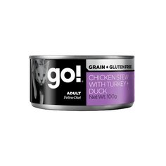 Корм для кошек GO! с индейкой, с уткой, с курицей 100 г (паштет)