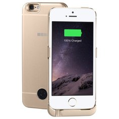 Чехол-аккумулятор INTERSTEP Metal battery case для iPhone 5/5S/SE gold