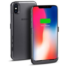 Чехол-аккумулятор INTERSTEP Metal battery case для iPhone X space gray