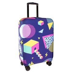 Чехол для чемодана PROFFI Travel "Геометрия" M, синий