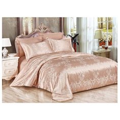 Постельное белье 2-спальное с евро простыней ЛайМ Верона, жаккард-сатин коричневый