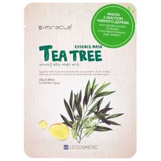 LS Cosmetic тканевая маска S+Miracle чайное дерево и коллаген, 25 г