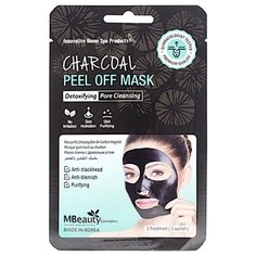 Mbeauty маска-пленка Charcoal Peel Off с древесным углем для очищения пор, 21 г, 3 шт.