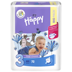 Bella Baby happy подгузники fun 3 (5-9 кг) 72 шт.