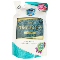 Гель для душа Mitsuei Pure Body с гиалуроновой кислотой, коллагеном и экстрактом алоэ с ароматом луговых трав, сменный блок, 400 мл