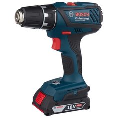 Аккумуляторная дрель-шуруповерт BOSCH GSR 18-2-LI Plus 2.0Ah x2 Case 63 Н·м синий/черный