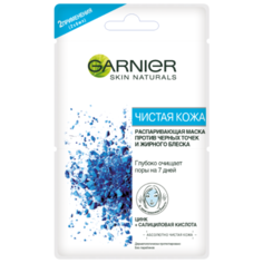 GARNIER Чистая кожа Распаривающая маска для лица с цинком против черных точек и жирного блеска, 12 мл
