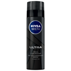 Пена для бритья "Ultra" с активным углем Nivea, 200 мл