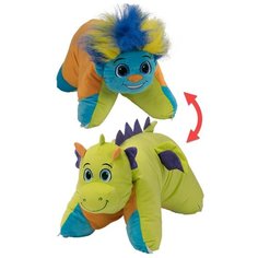 Игрушка-подушка 1 TOY Вывернушка Разноцветный тролль-Салатовый дракон 45,7х55,8 см