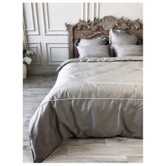 Постельное белье семейное Bohemique studio Рошель сатин серый