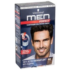 Schwarzkopf Men Perfect Тонирующий гель против седины, 80, Натуральный черно-каштановый