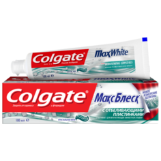 Зубная паста Colgate МаксБлеск с отбеливающими пластинками, мята, 100 мл