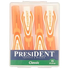 Зубной ершик PresiDENT Classic XS 0.28 мм, оранжевый, 4 шт.