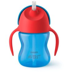 Поильник с трубочкой Philips AVENT SCF796/01, 200 мл синий/красный