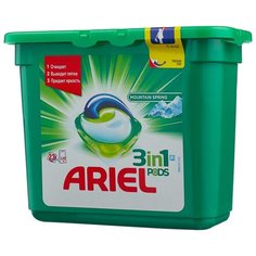 Капсулы Ariel PODS 3-в-1 Горный родник, пластиковый контейнер, 23 шт