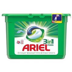 Капсулы Ariel PODS 3-в-1 Горный родник, пластиковый контейнер, 15 шт