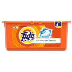 Капсулы Tide Альпийская свежесть, пластиковый контейнер, 30 шт