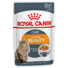 Корм для кошек Royal Canin Intense Beauty для профилактики МКБ, мясное ассорти, рыбное ассорти 12шт. х 85 г (кусочки в желе)