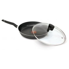 Сковорода Tefal Extra 24 см с крышкой, с крышкой, черный
