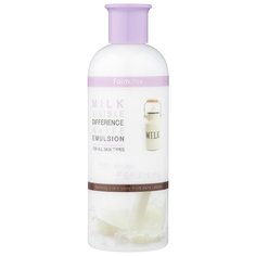 Farmstay Visible Difference White Emulsion Milk Увлажняющая и осветляющая эмульсия для лица с экстрактом молока, 350 мл