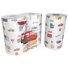 Полотенца бумажные World Cart Cars 3 белые с рисунком трёхслойные, 2 рул.