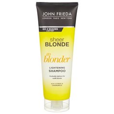 John Frieda шампунь Sheer Blonde Go Blonder осветляющий для натуральных, мелированных и окрашенных волос 250 мл