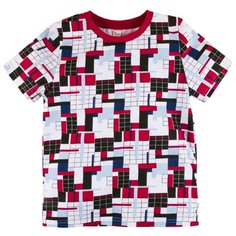 Футболка Bossa Nova размер 128, красная геометрия