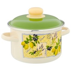 Кастрюля Appetite Citrus 2 л, белый/зеленый/желтый