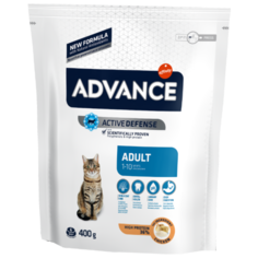 Корм для кошек Advance для здоровья кожи и шерсти, с курицей и с рисом 400 г