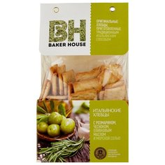 Хлебцы итальянские пшеничные BAKER HOUSE с розмарином, чесноком, оливковым маслом и морской солью 250 г