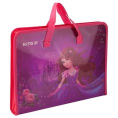 Kite Папка-портфель на молнии Princess А4 красный/фиолетовый