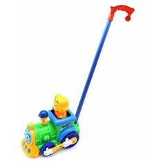 Каталка-игрушка Рыжий кот Паровозик (И-0480) со звуковыми эффектами