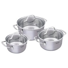 Набор кастрюль Taller Брилон TR-1060 6 пр. серебристый