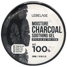 Гель для тела Lebelage увлажняющий успокаивающий с углем Moisture Charcoal 100% Soothing Gel, банка, 300 мл