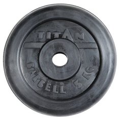 Диск TITAN обрезиненный d-26 мм 5 кг черный