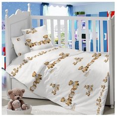 ЛайМ комплект Мишка топтыжка (3 предмета, простыня на резинке) белый