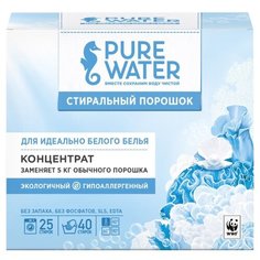 Стиральный порошок PURE WATER Для белого белья концентрат 0.8 кг картонная пачка
