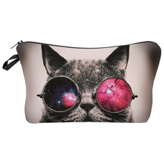 Косметичка HOMSU Cat in glasses, кот/серый