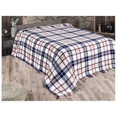 Плед KARNA хлопок MERAL 3074/4, 220 x 240 см черный/белый/коричневый