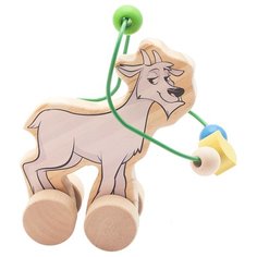 Каталка-игрушка Мир деревянных игрушек Козел (Д360) бежевый/белый