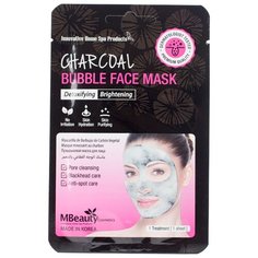 Mbeauty тканевая маска Charcoal Bubble Face Mask очищающая пузырьковая с древесным углем, 20 мл