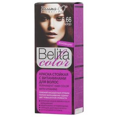 Белита-М Belita Color Стойкая краска для волос, 6.66, Бордо