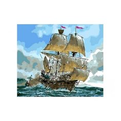 Рыжий кот Картина по номерам "Морская фрегата" 30x40 см (Х-6158)