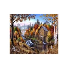 Рыжий кот Картина по номерам "Старая мельница" 40х50 см (Х-6183)
