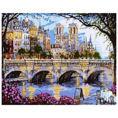 Рыжий кот Картина по номерам "Вечерний мост" 30x40 см (ST052)