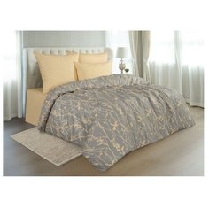 Постельное белье семейное Guten Morgen Twigs (929) 70х70 см, перкаль желтый/серый