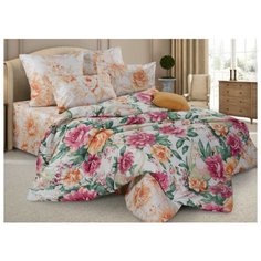 Постельное белье евростандарт Guten Morgen Gilbert 50х70 см, перкаль оранжевый/красный/зеленый