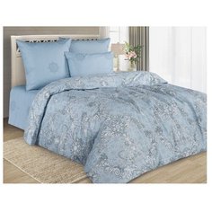 Постельное белье семейное Guten Morgen Empress (927) 70х70 см, перкаль голубой/серый