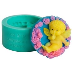 Форма для мыла Выдумщики.ru "Ангелочек с розами" силикон 819