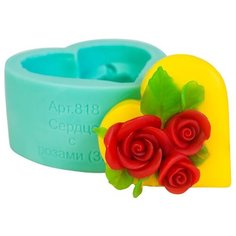 Форма для мыла Выдумщики.ru "Сердце с розами" силикон 818